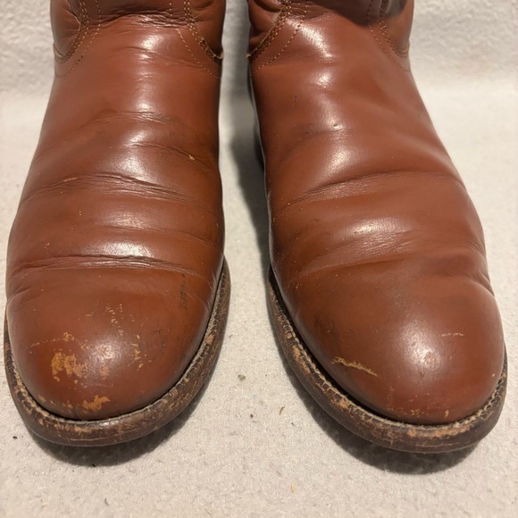 Justin chestnut cowboy/cowgirl western roper pull on boots size 6 B style L3802 main image 4